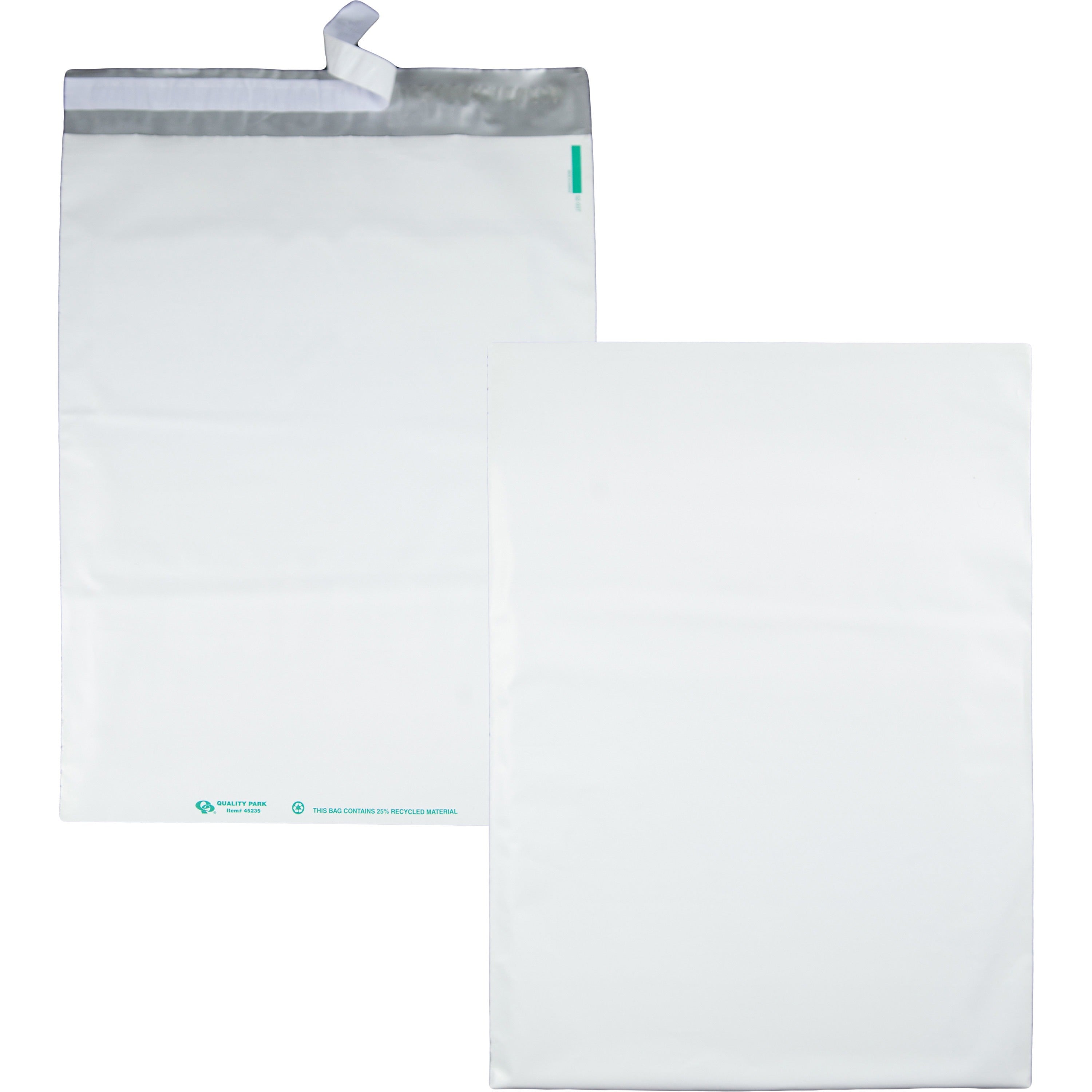 Redi-Strip Poly Mailer, #6, Square Flap, Redi-Strip Adhesive Closure, 14 x 19, White, 100/Pack