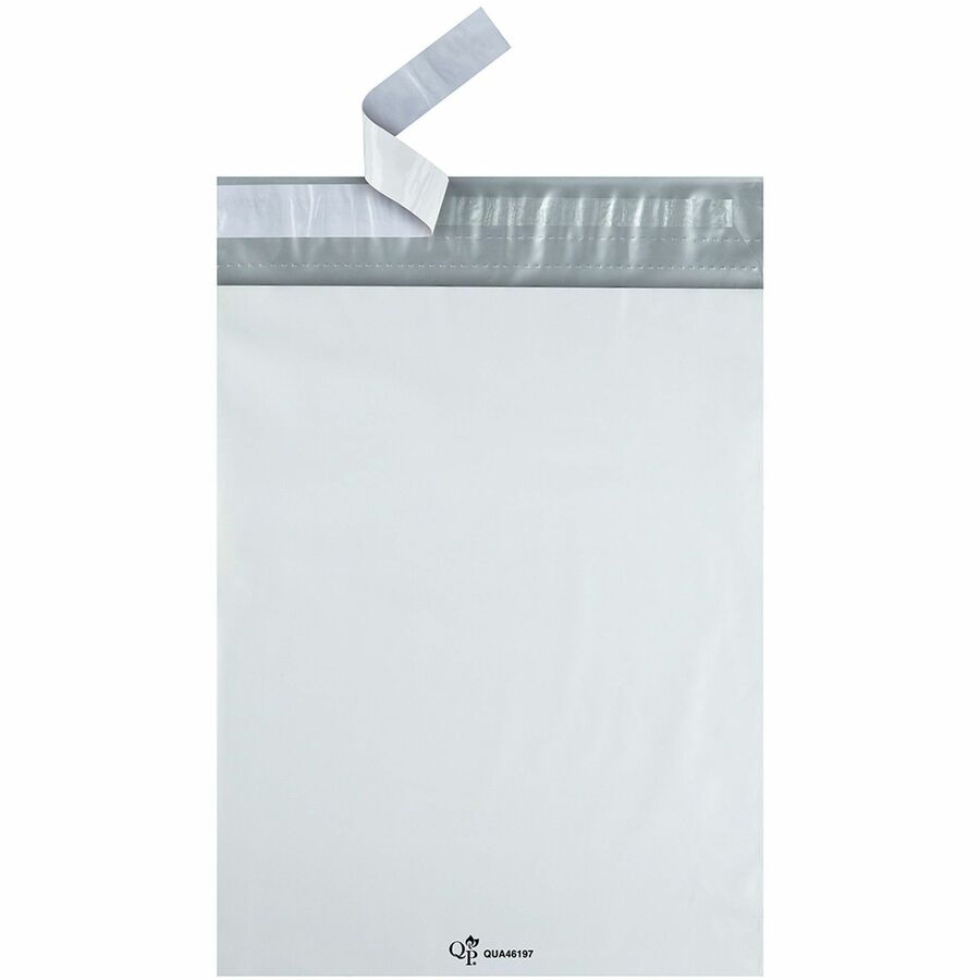 Redi-Strip Poly Mailer, #4, Square Flap with Perforated Strip, Redi-Strip Adhesive Closure, 10 x 13, White, 100/Pack