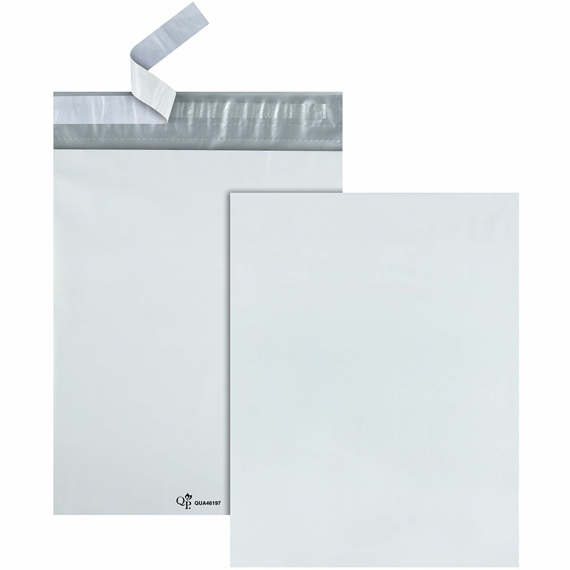 Redi-Strip Poly Mailer, #4, Square Flap with Perforated Strip, Redi-Strip Adhesive Closure, 10 x 13, White, 100/Pack