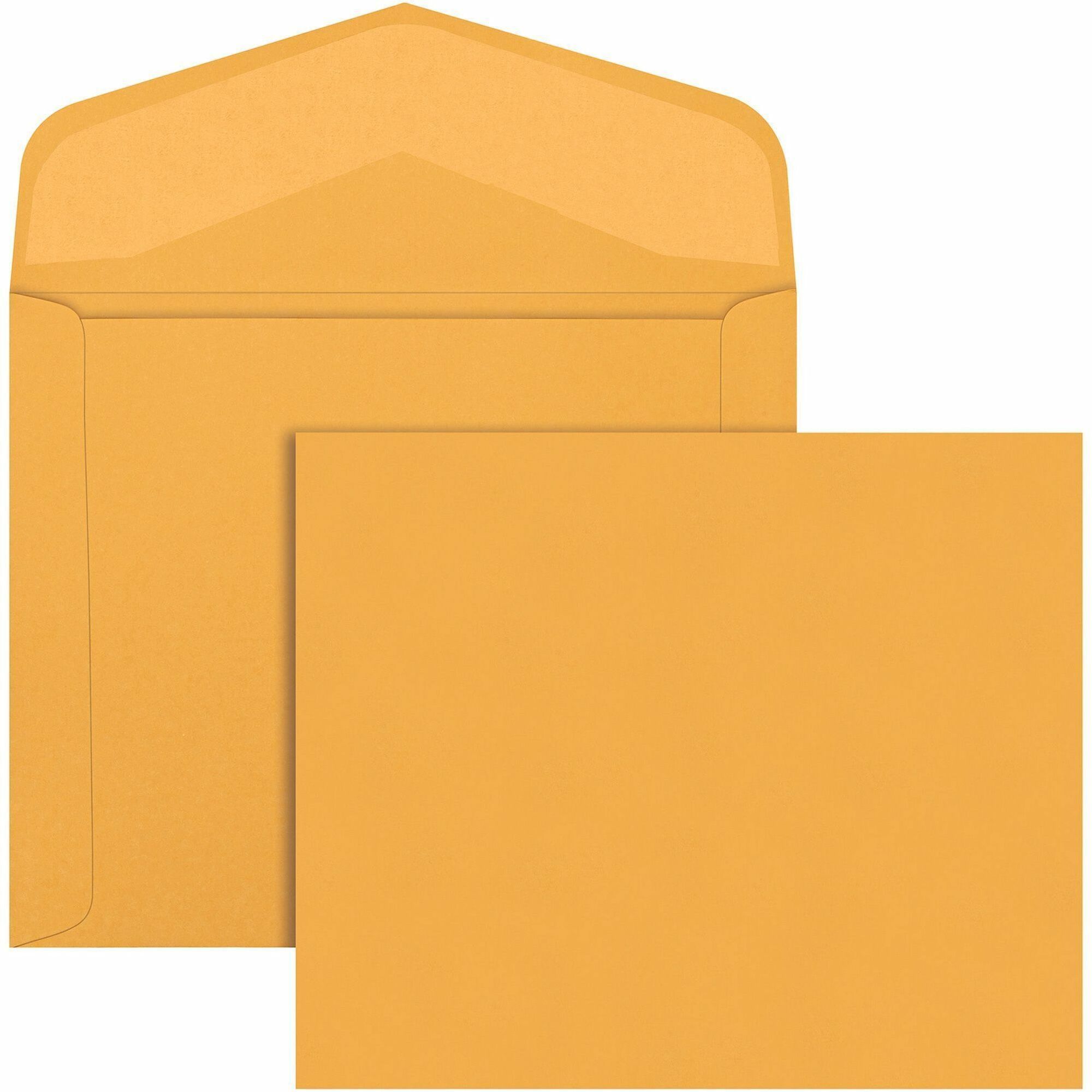 Open-Side Booklet Envelope, #13 1/2, Hub Flap, Gummed Closure, 10 x 12, Brown Kraft, 100/Box