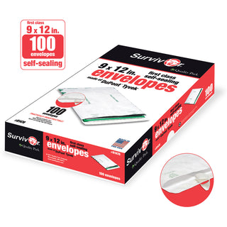 Lightweight 14 lb Tyvek Catalog Mailers, First Class, #10 1/2, Commercial Flap, Redi-Strip Closure, 9 x 12, White, 100/Box