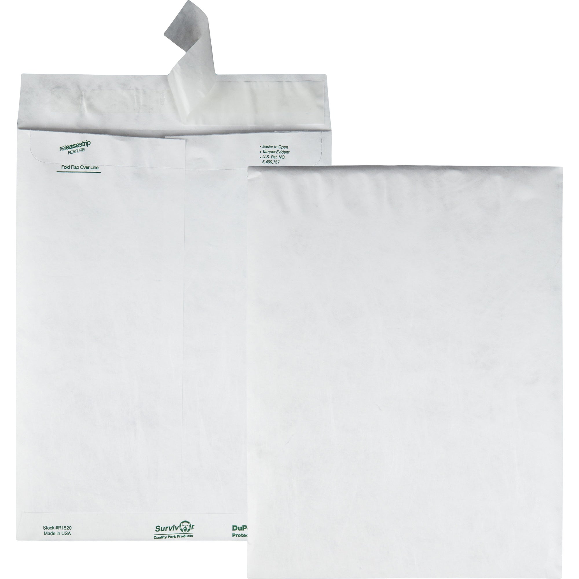 Lightweight 14 lb Tyvek Catalog Mailers, #12 1/2, Square Flap, Redi-Strip Adhesive Closure, 9.5 x 12.5, White, 100/Box