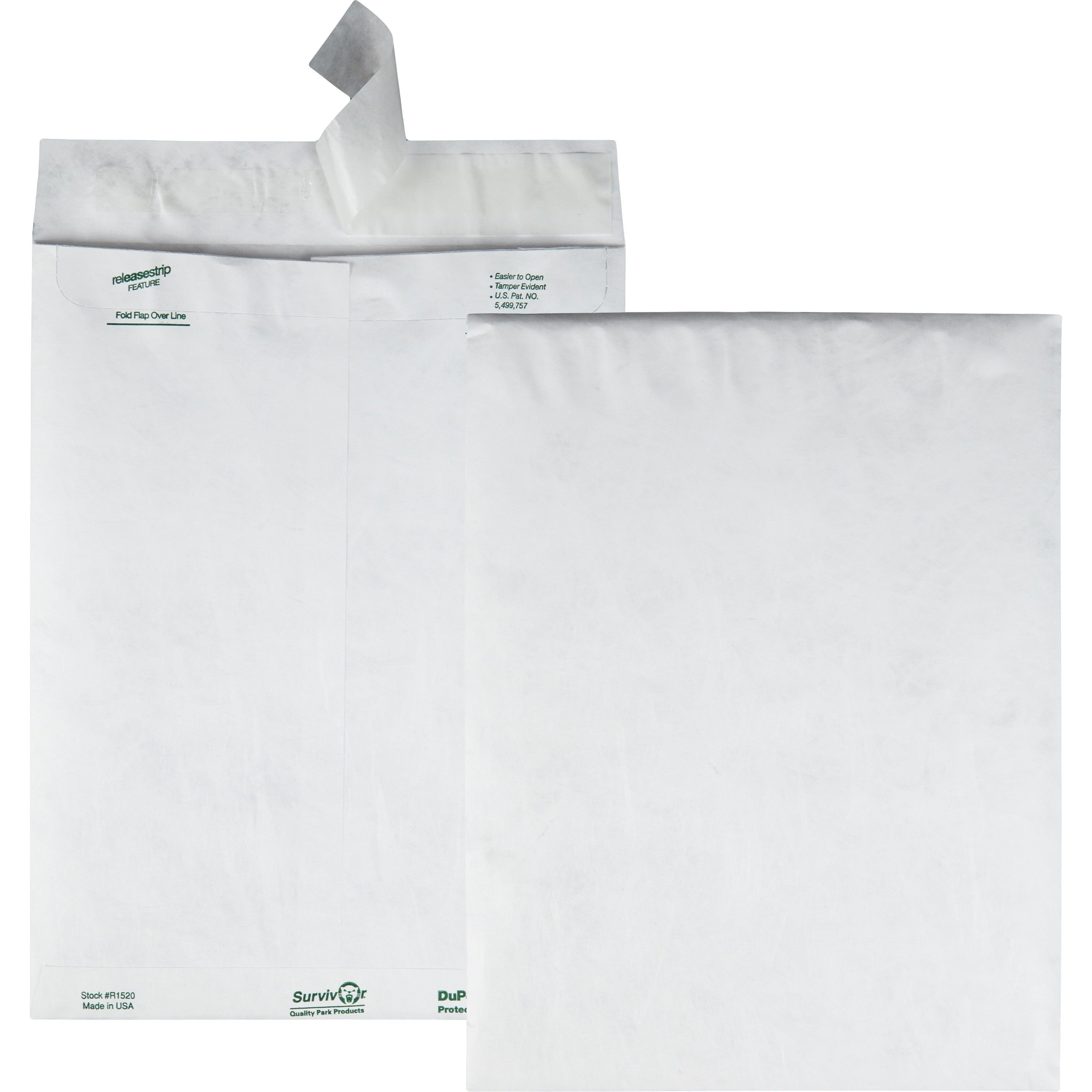 Lightweight 14 lb Tyvek Catalog Mailers, #12 1/2, Square Flap, Redi-Strip Adhesive Closure, 9.5 x 12.5, White, 100/Box