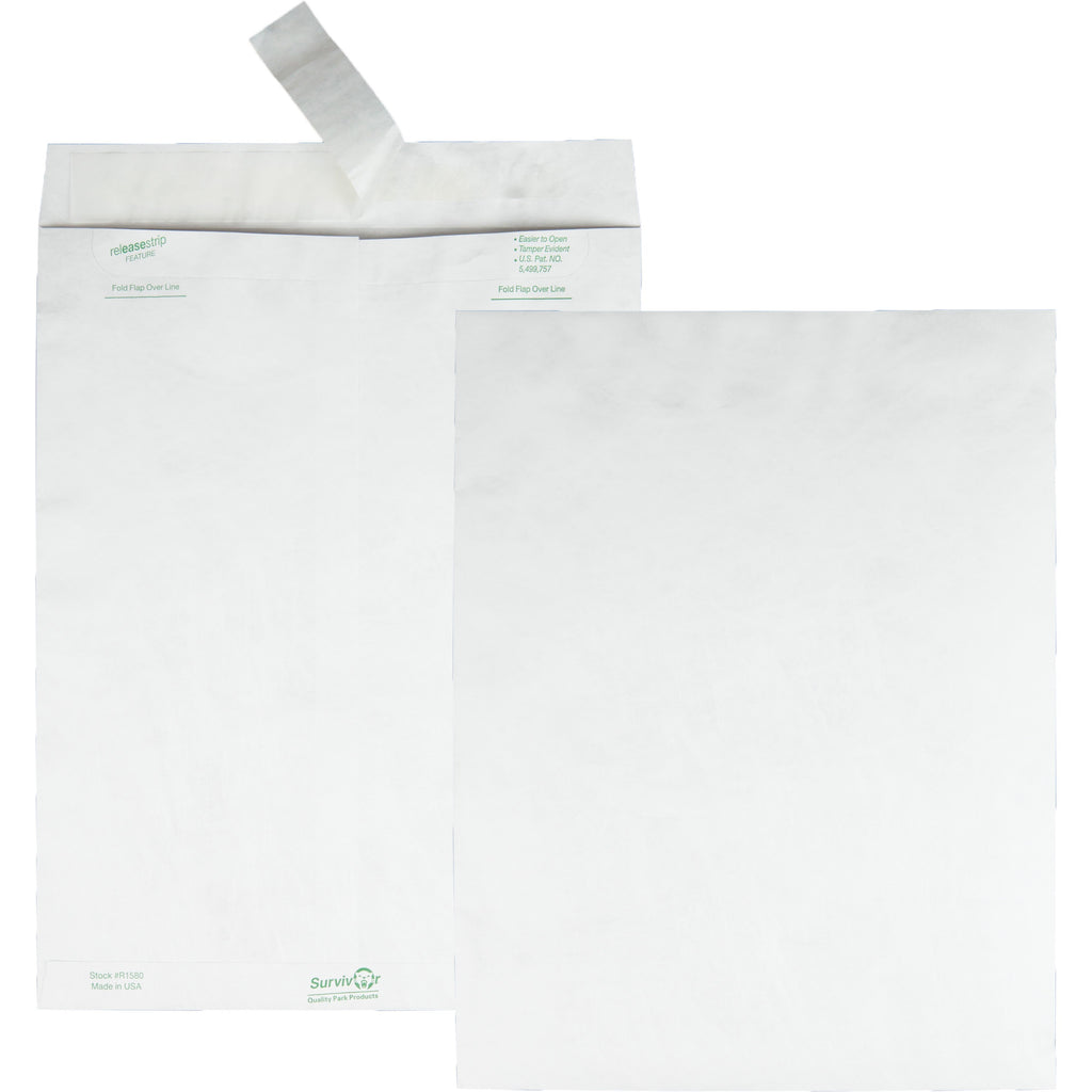 Lightweight 14 lb Tyvek Catalog Mailers, #13 1/2, Square Flap, Redi-Strip Adhesive Closure, 10 x 13, White, 100/Box