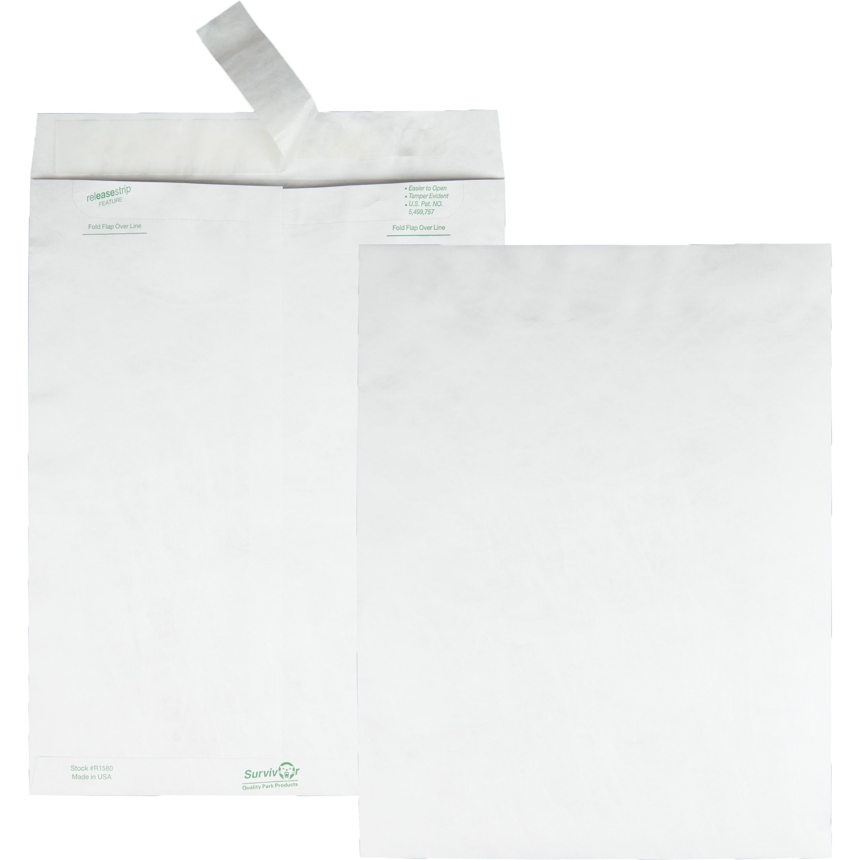 Lightweight 14 lb Tyvek Catalog Mailers, #13 1/2, Square Flap, Redi-Strip Adhesive Closure, 10 x 13, White, 100/Box