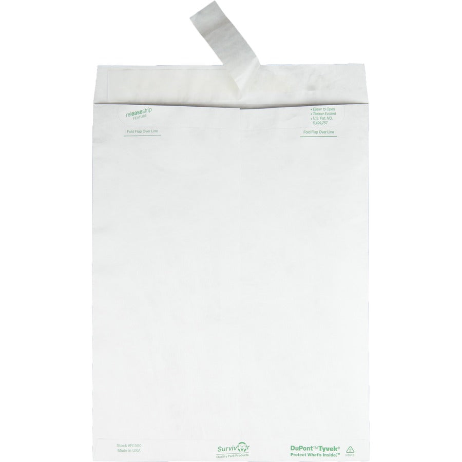 Lightweight 14 lb Tyvek Catalog Mailers, #13 1/2, Square Flap, Redi-Strip Adhesive Closure, 10 x 13, White, 100/Box