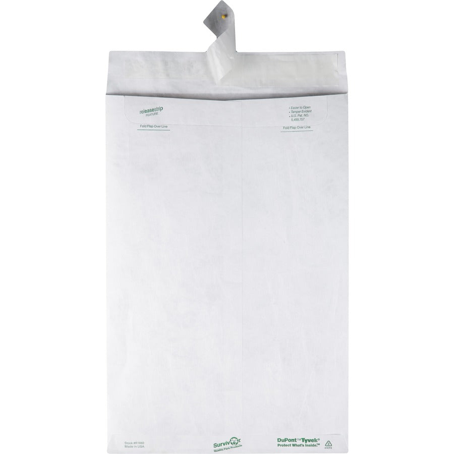 Lightweight 14 lb Tyvek Catalog Mailers, #15, Square Flap, Redi-Strip Adhesive Closure, 10 x 15, White, 100/Box