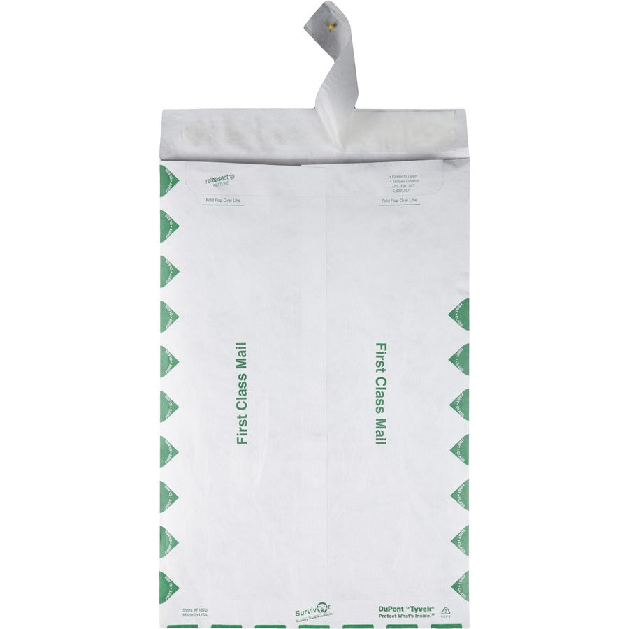 Lightweight 14 lb Tyvek Catalog Mailers, First Class, #15, Square Flap, Redi-Strip Adhesive Closure, 10 x 15, White, 100/Box
