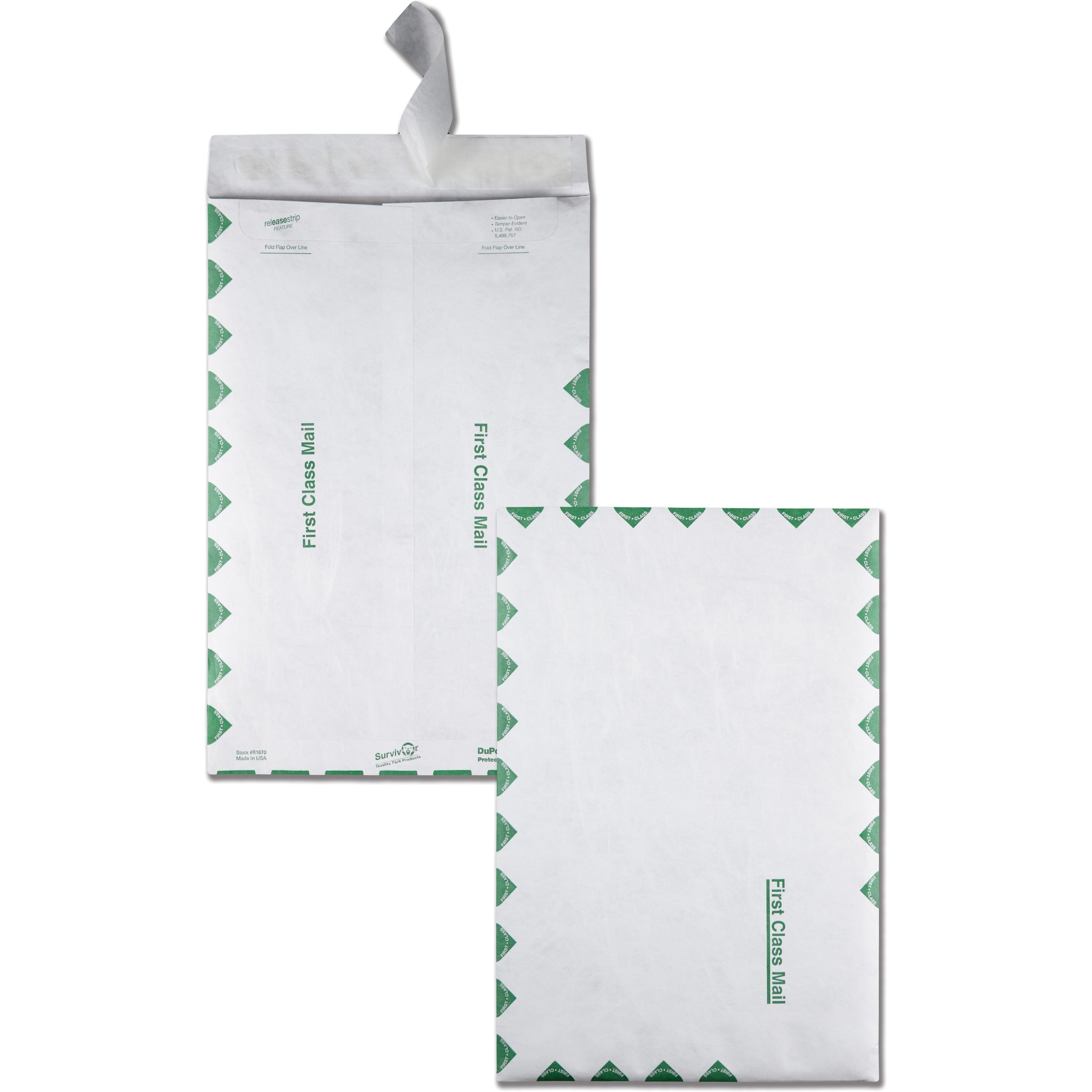 Lightweight 14 lb Tyvek Catalog Mailers, First Class, #15, Square Flap, Redi-Strip Adhesive Closure, 10 x 15, White, 100/Box