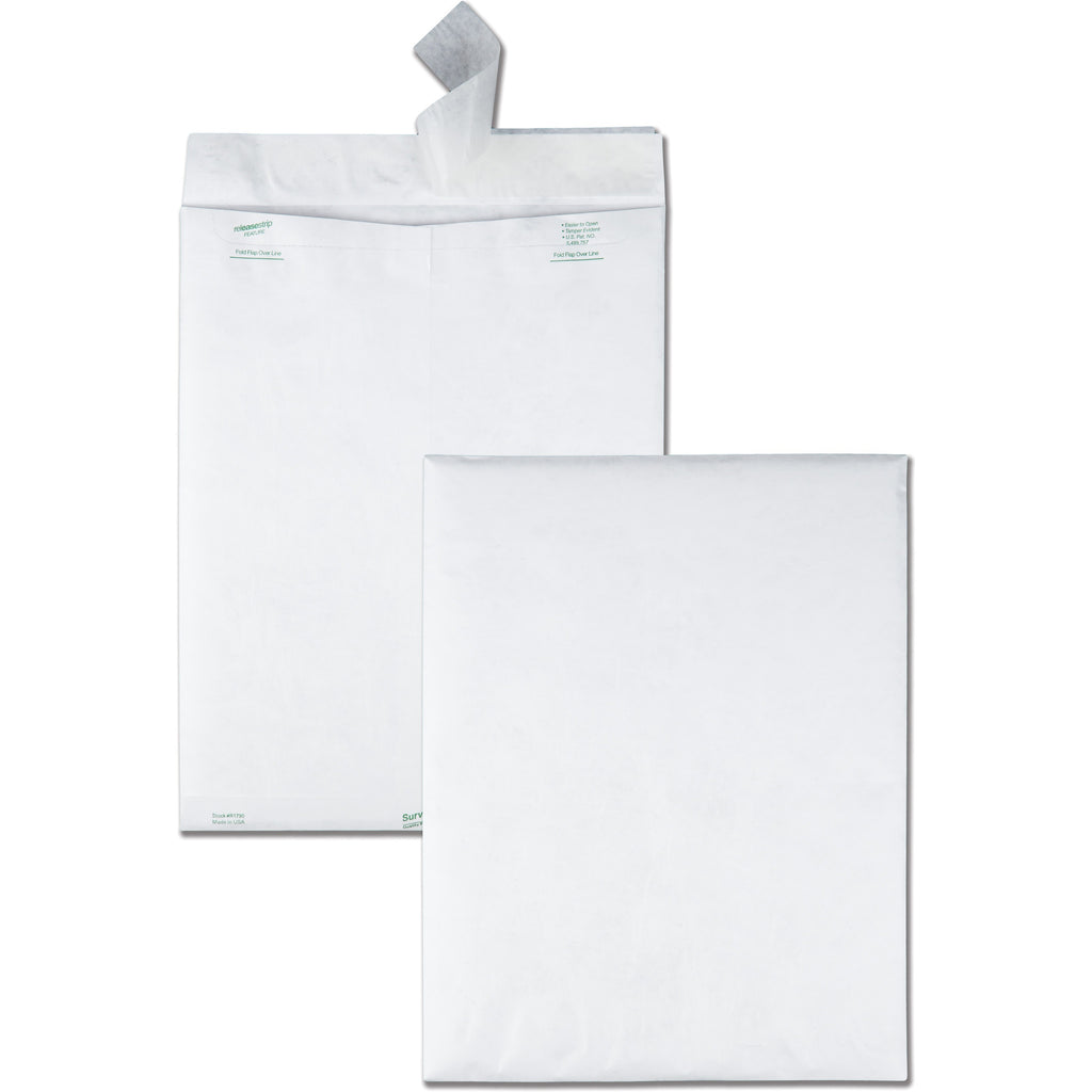 Lightweight 14 lb Tyvek Catalog Mailers, #15 1/2, Square Flap, Redi-Strip Adhesive Closure, 12 x 16, White, 100/Box