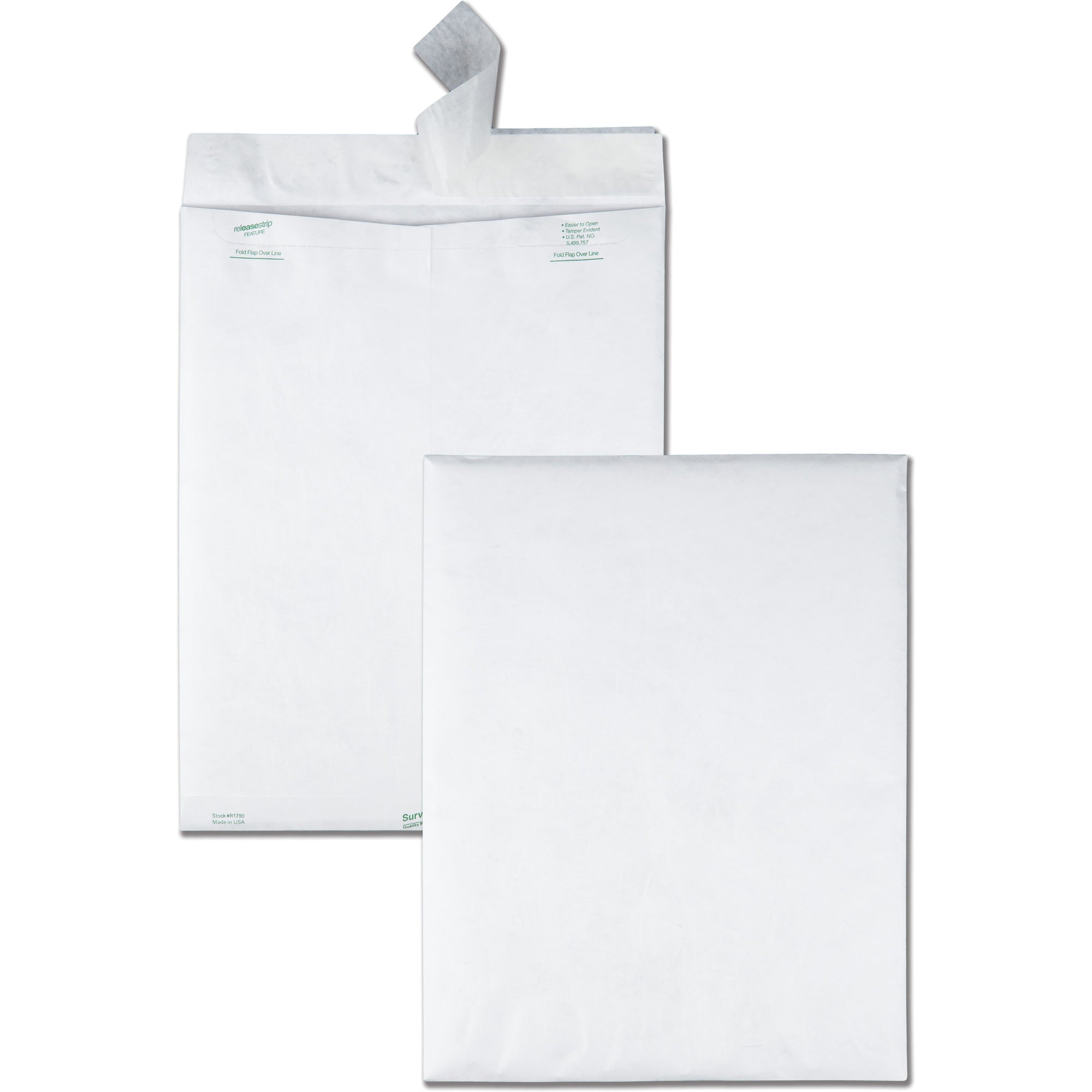 Lightweight 14 lb Tyvek Catalog Mailers, #15 1/2, Square Flap, Redi-Strip Adhesive Closure, 12 x 16, White, 100/Box