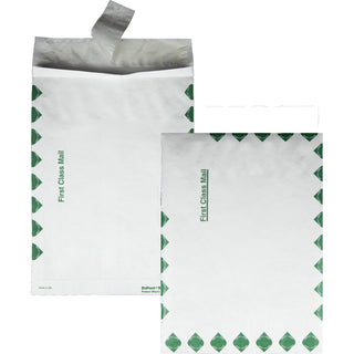 Heavy 18 lb Tyvek Open End Expansion Mailers, First Class, #13 1/2, Square Flap, Redi-Strip Closure, 10 x 13, White, 100/CT