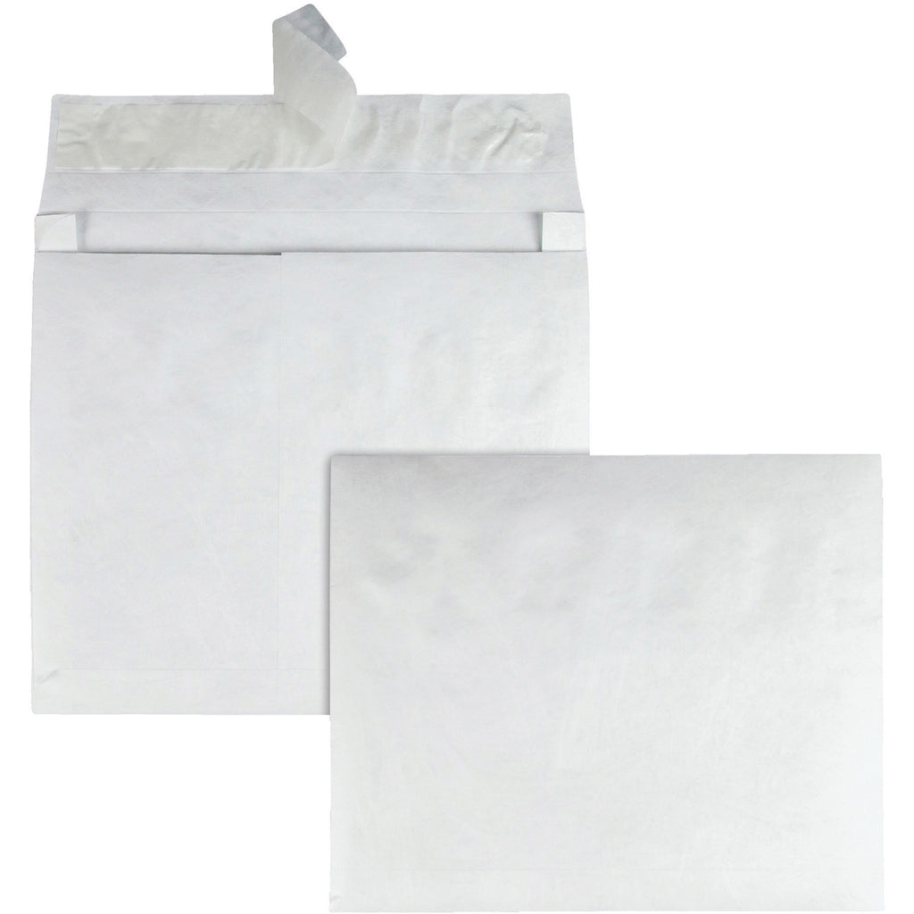 Heavyweight 18 lb Tyvek Open End Expansion Mailers, #13 1/2, Square Flap, Redi-Strip Adhesive Closure, 10 x 13, White, 100/CT