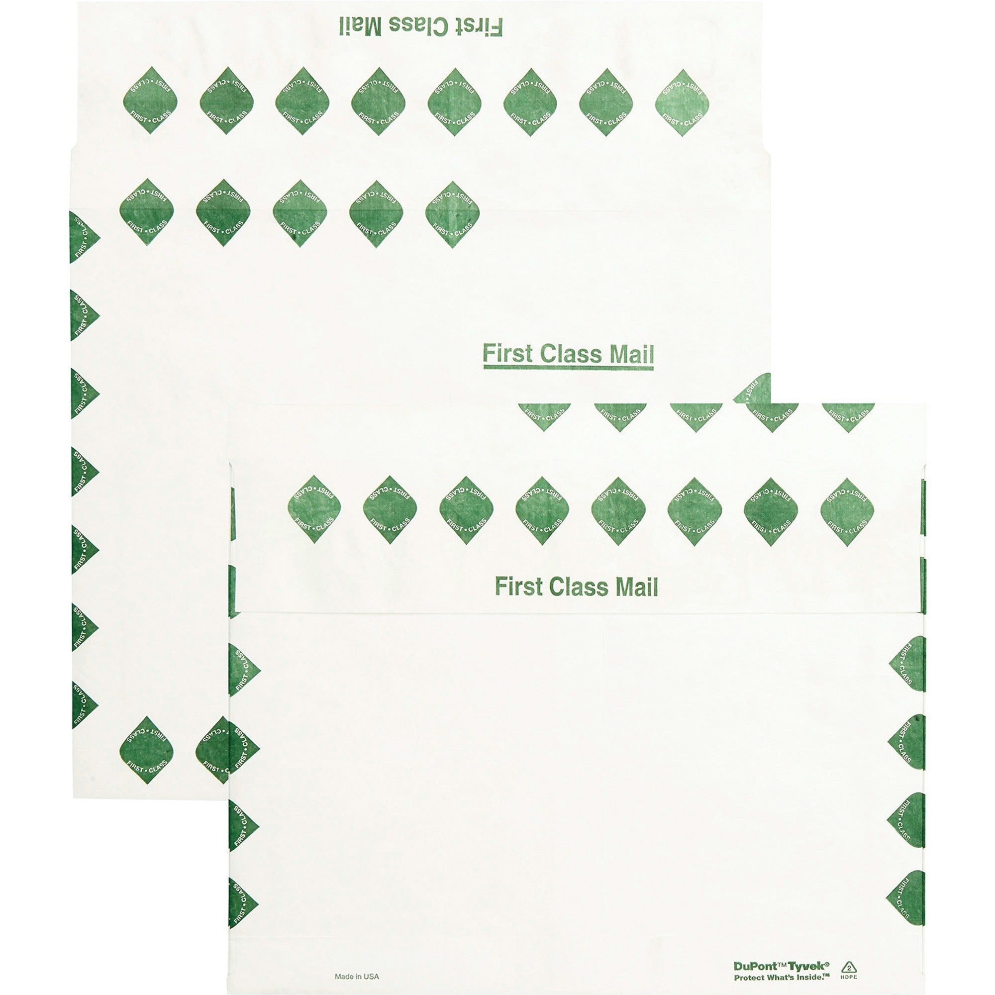 Heavy 18 lb Tyvek Open End Expansion Mailers, First Class, #13 1/2, Square Flap, Redi-Strip Closure, 10 x 13, White, 100/CT