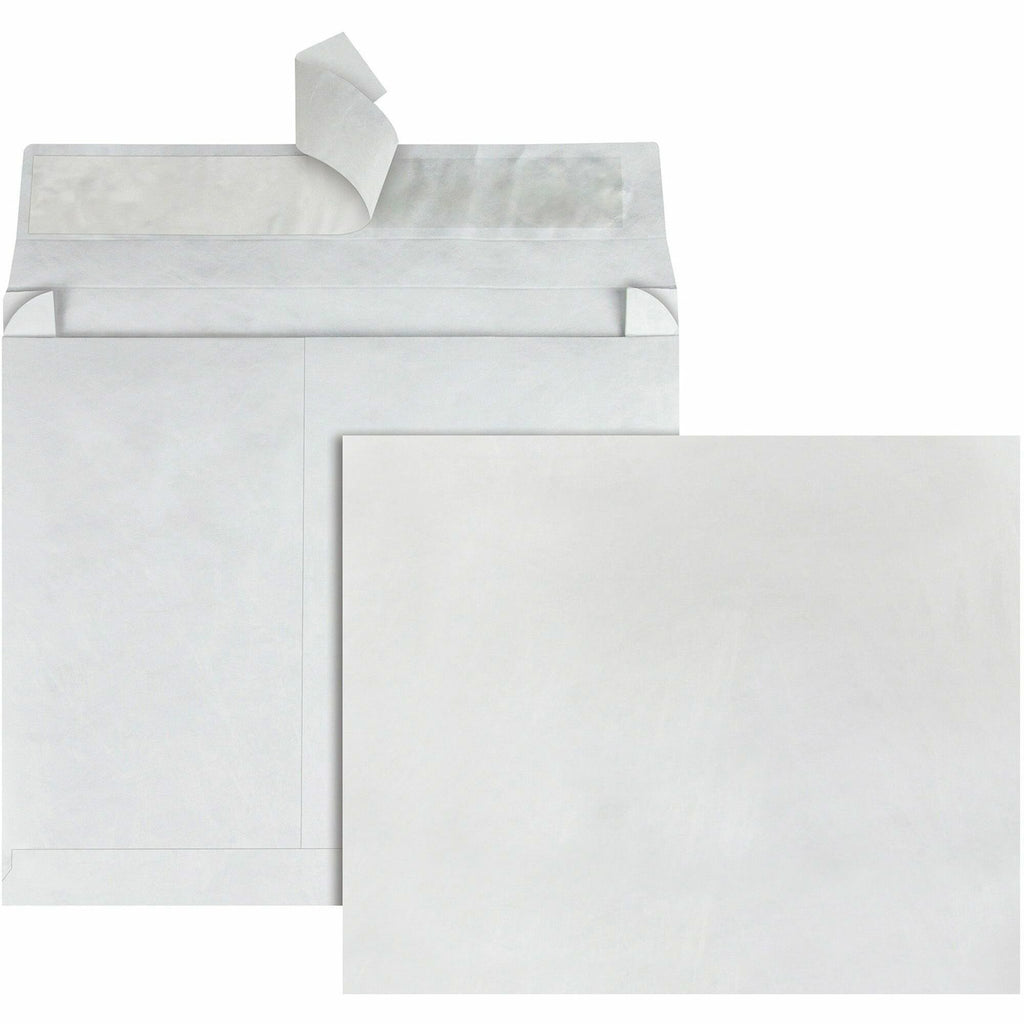 Heavyweight 18 lb Tyvek Open End Expansion Mailers, #15, Square Flap, Redi-Strip Adhesive Closure, 10 x 15, White, 100/Carton