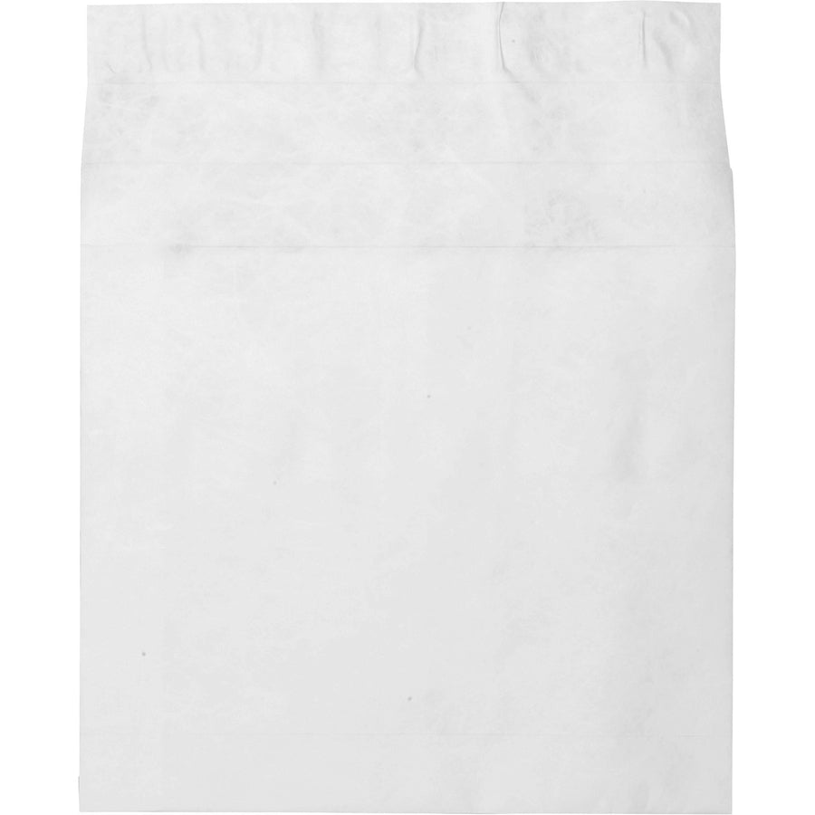 Heavyweight 18 lb Tyvek Open End Expansion Mailers, #15 1/2, Square Flap, Redi-Strip Adhesive Closure, 12 x 16, White, 100/CT