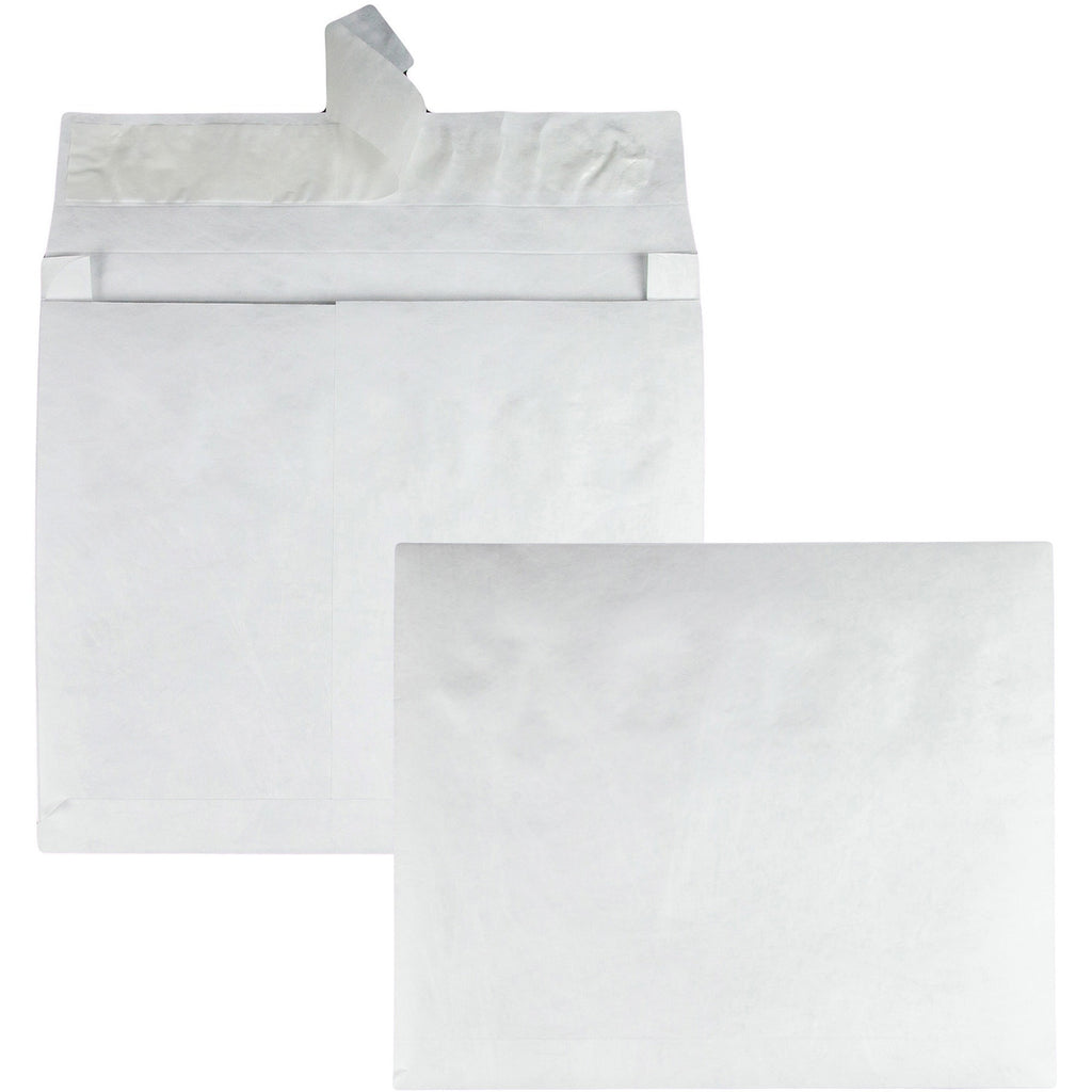 Lightweight 14 lb Tyvek Open End Expansion Mailers, #13 1/2, Square Flap, Redi-Strip Adhesive Closure, 10 x 13, White, 100/CT