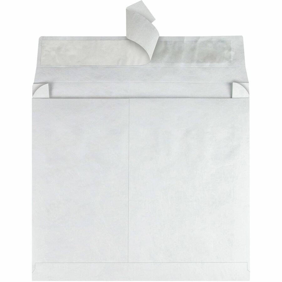 Lightweight 14 lb Tyvek Open End Expansion Mailers, #15, Square Flap, Redi-Strip Adhesive Closure, 10 x 15, White, 100/Carton