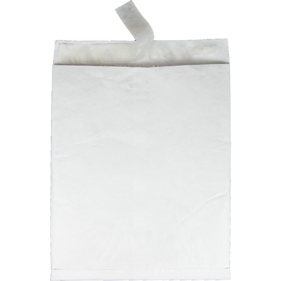 Bubble Mailer of DuPont Tyvek, #13 1/2, Square Flap, Redi-Strip Adhesive Closure, 10 x 13, White, 25/Box