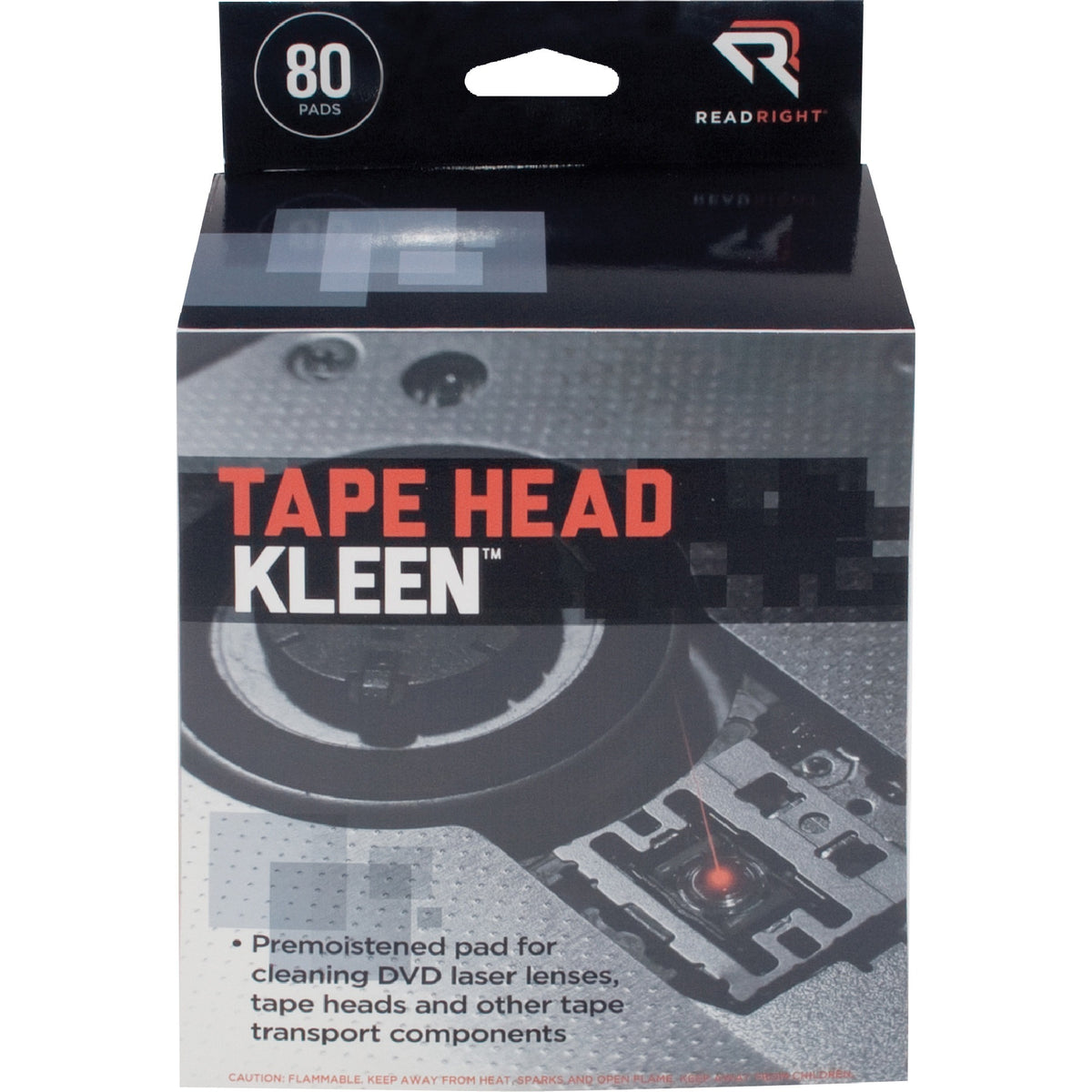 Tape Head Kleen Pad, Individually Sealed Pads, 5 x 5, 80/Box