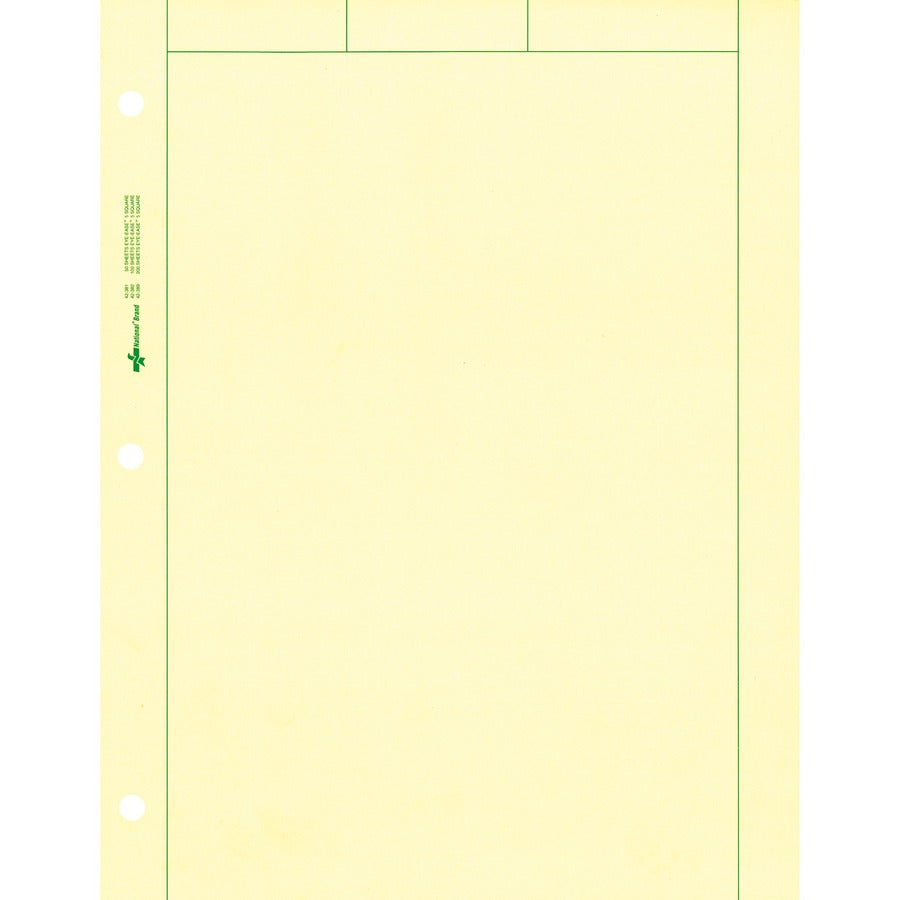 Rediform Computation Pads - Letter - 100 Sheets - Stapled/Glued - Letter - 8 1/2" x 11" - Green Paper - Subject - 100 / Pad