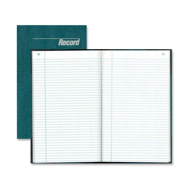 Rediform Granite Series Record Books - 300 Sheet(s) - Gummed - 7.25" x 12.25" Sheet Size - Blue - White Sheet(s) - Blue Print Color - Blue Cover - Recycled - 1 Each - 