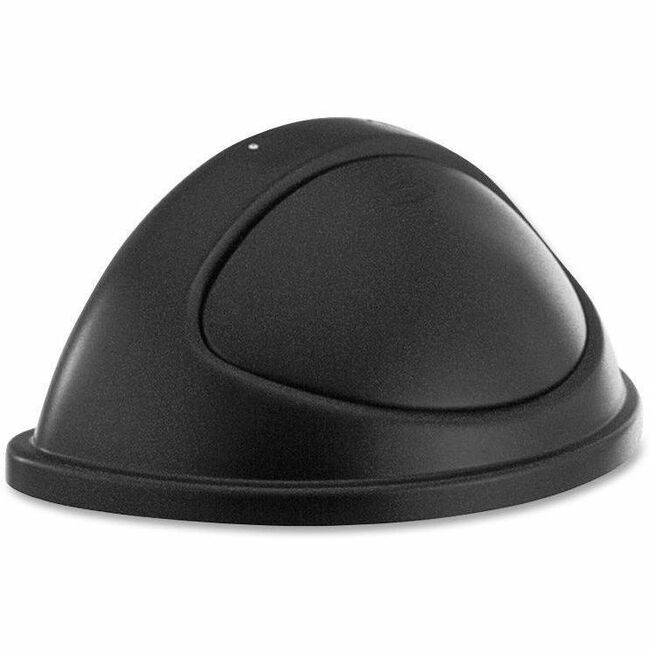 Untouchable Plastic Half-Round Lid, 21.38w x 12.38d x 9.13h, Black