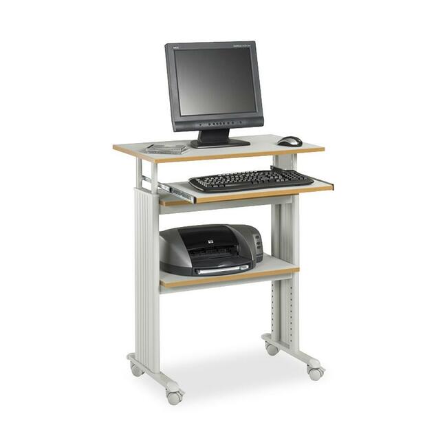 Muv Stand-Up Adjustable-Height Desk, 29.5" x 22" x 35" to 49", Gray