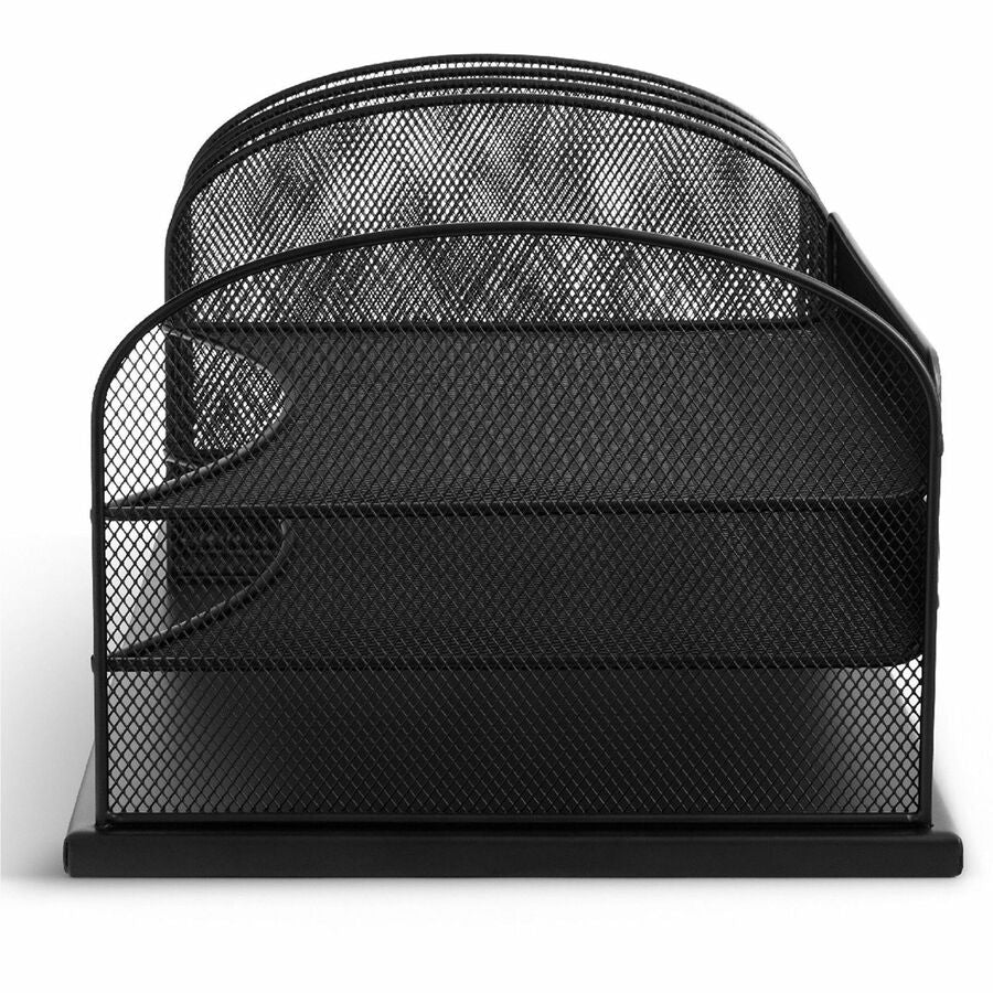 Onyx Desk Organizer with Three Horizontal and Three Upright Sections, Letter Size Files, 19.5 x 11.5 x 8.25, Black