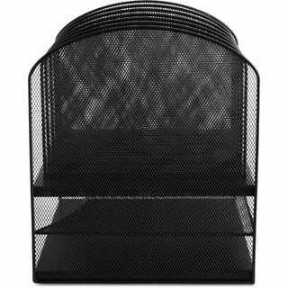 Onyx Mesh Desk Organizer with Two Horizontal and Six Upright Sections, Letter Size Files, 13.25" x 11.5" x 13", Black