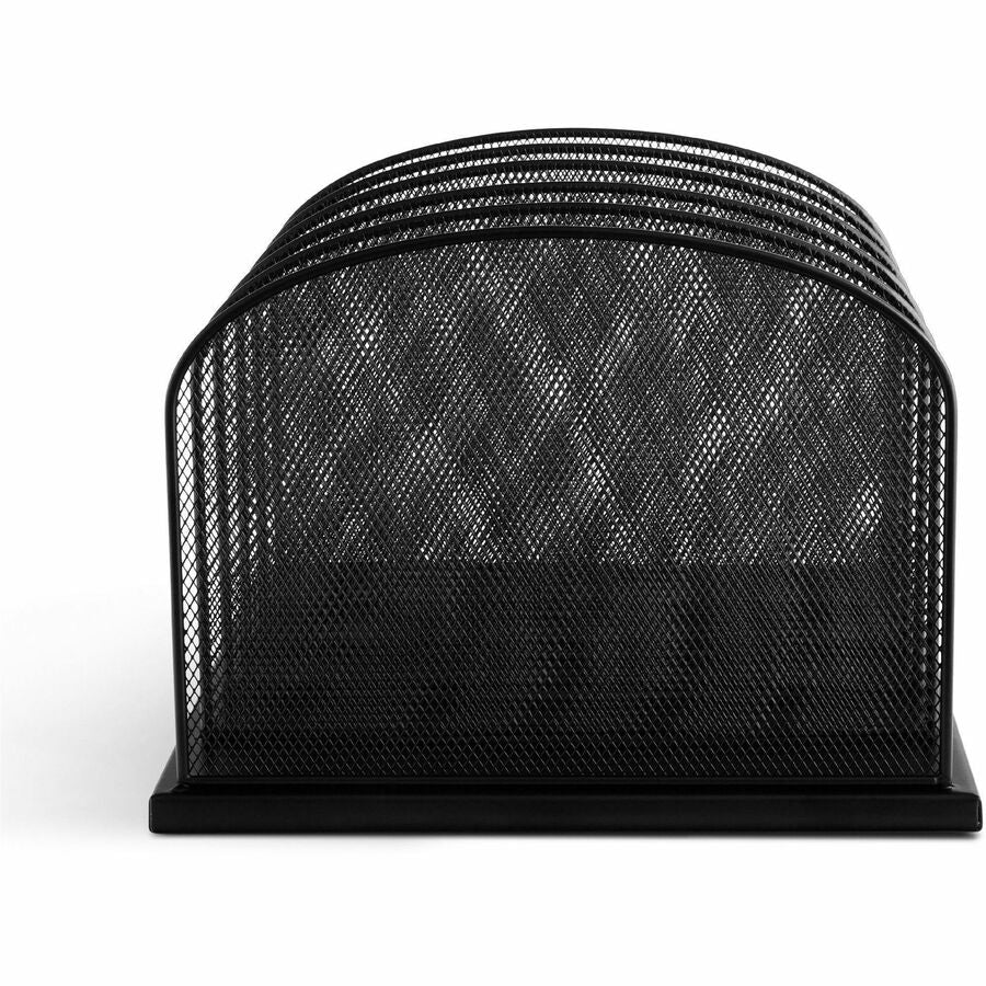 Onyx Mesh Desk Organizer with Upright Sections, 5 Sections, Letter to Legal Size Files, 12.5" x 11.25" x 8.25", Black