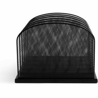 Onyx Mesh Desk Organizer with Upright Sections, 5 Sections, Letter to Legal Size Files, 12.5" x 11.25" x 8.25", Black