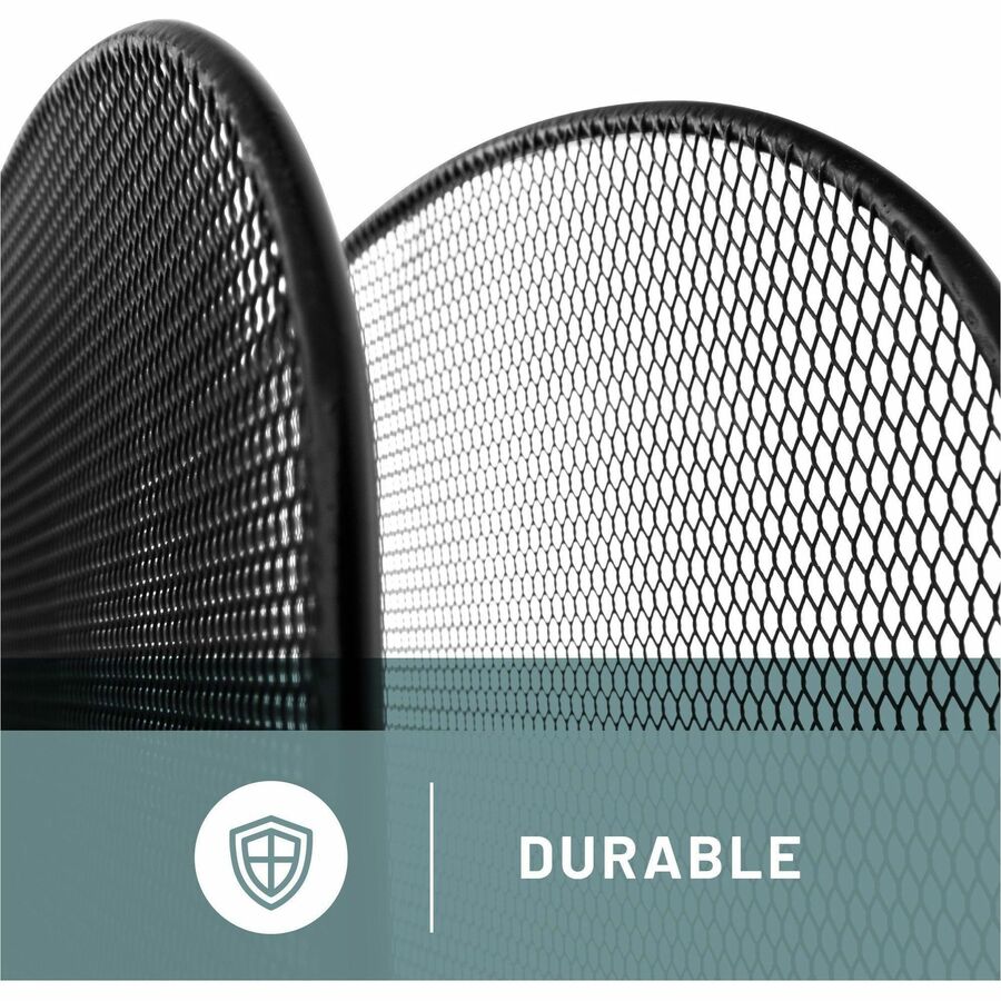 Onyx Mesh Desk Organizer with Upright Sections, 5 Sections, Letter to Legal Size Files, 12.5" x 11.25" x 8.25", Black
