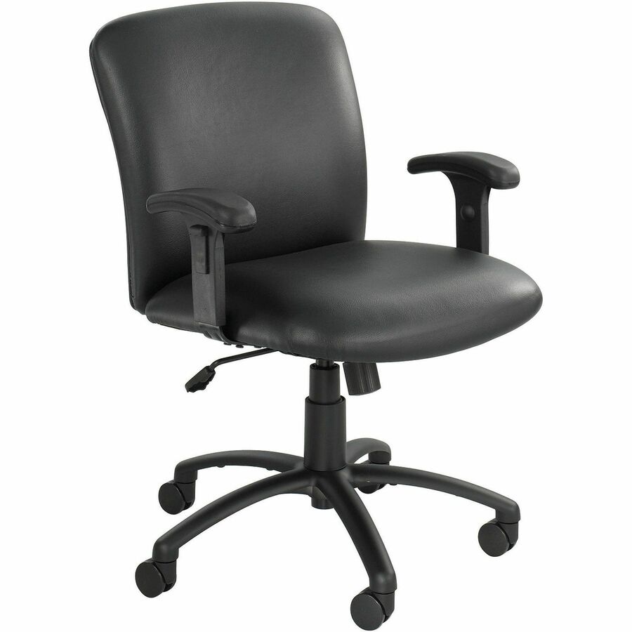Optional Height-Adjustable T-Pad Arms for Safco Uber Big and Tall High-Back and Mid-Back Chairs, Black, 2/Set