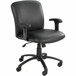 Optional Height-Adjustable T-Pad Arms for Safco Uber Big and Tall High-Back and Mid-Back Chairs, Black, 2/Set