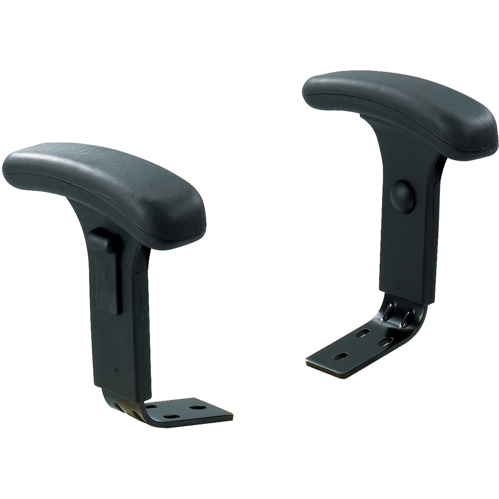 Optional Height-Adjustable T-Pad Arms for Safco Uber Big and Tall High-Back and Mid-Back Chairs, Black, 2/Set