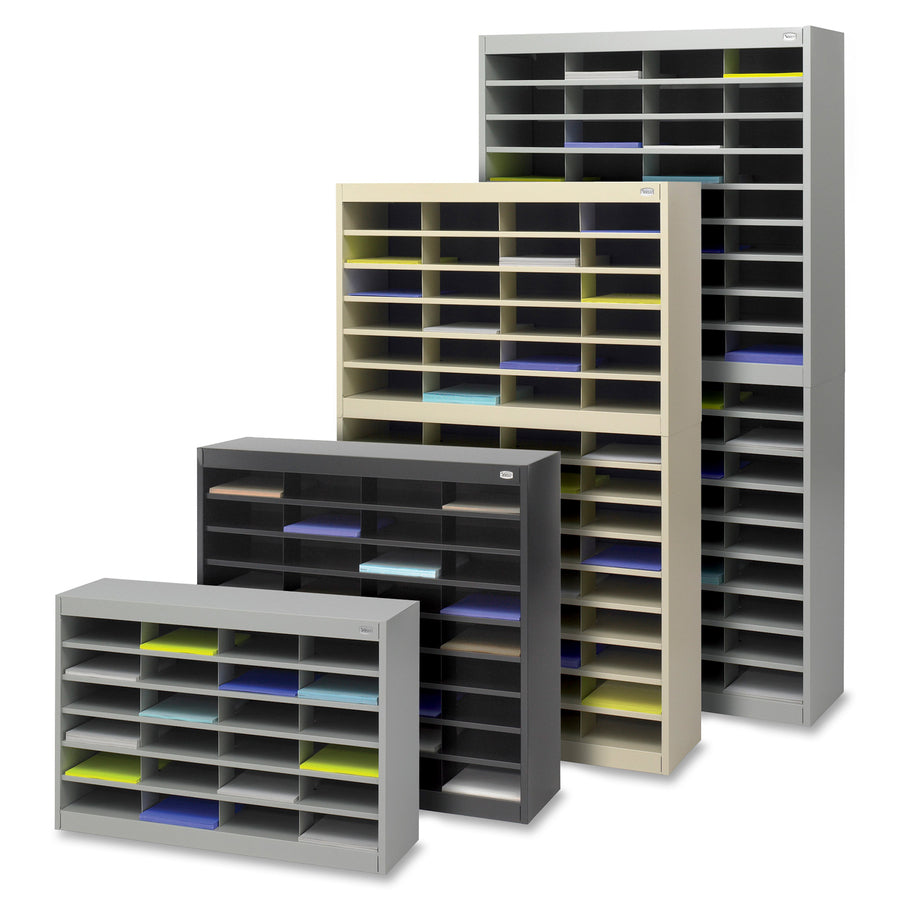 safco-e-z-stor-steel-literature-organizers-750-x-sheet-60-compartments-compartment-size-3-x-9-x-1225-60-height-x-375-width-x-128-depth-50%-recycled-enamel-gray-steel-fiberboard-1-each_saf9231grr - 4