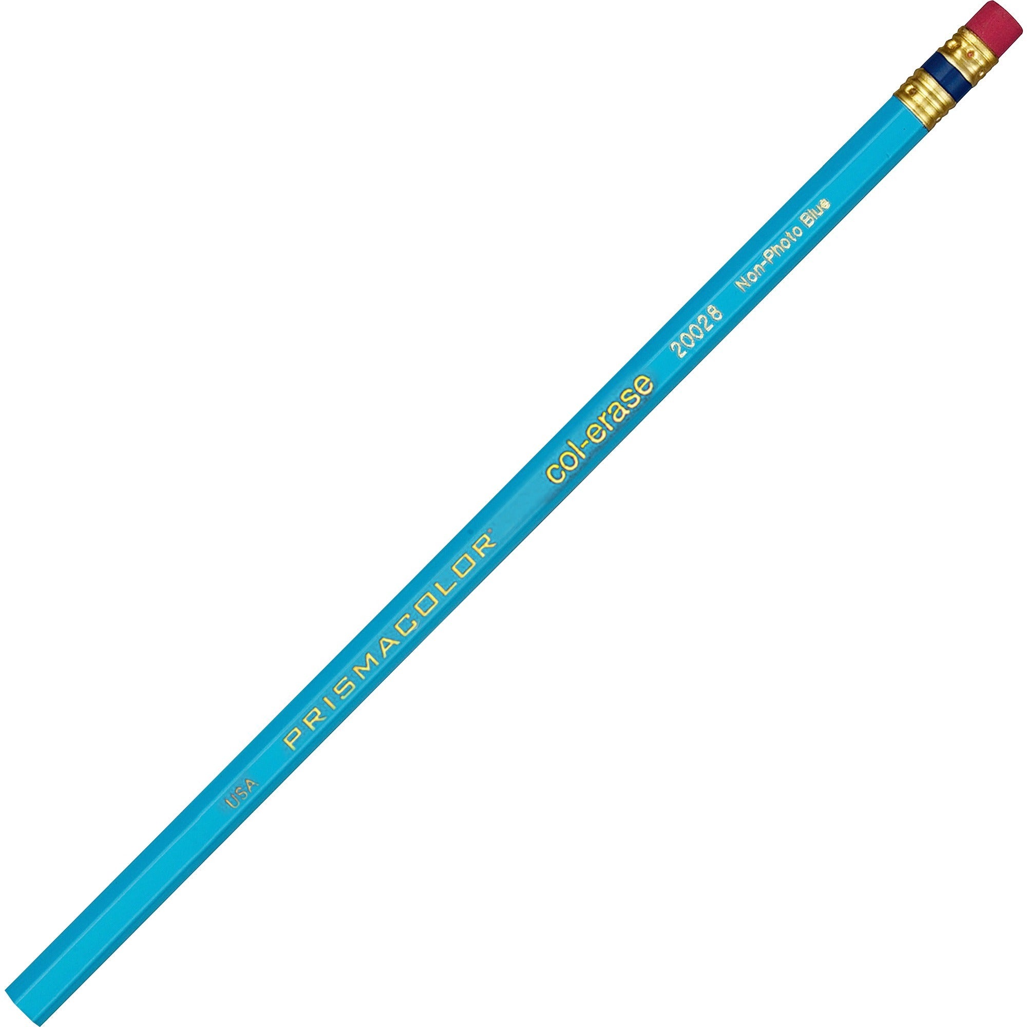 Col-Erase Pencil With Eraser, 0.7 Mm, 2b (#1), Non-Photo Blue Lead, Non-Photo Blue Barrel, Dozen - 1