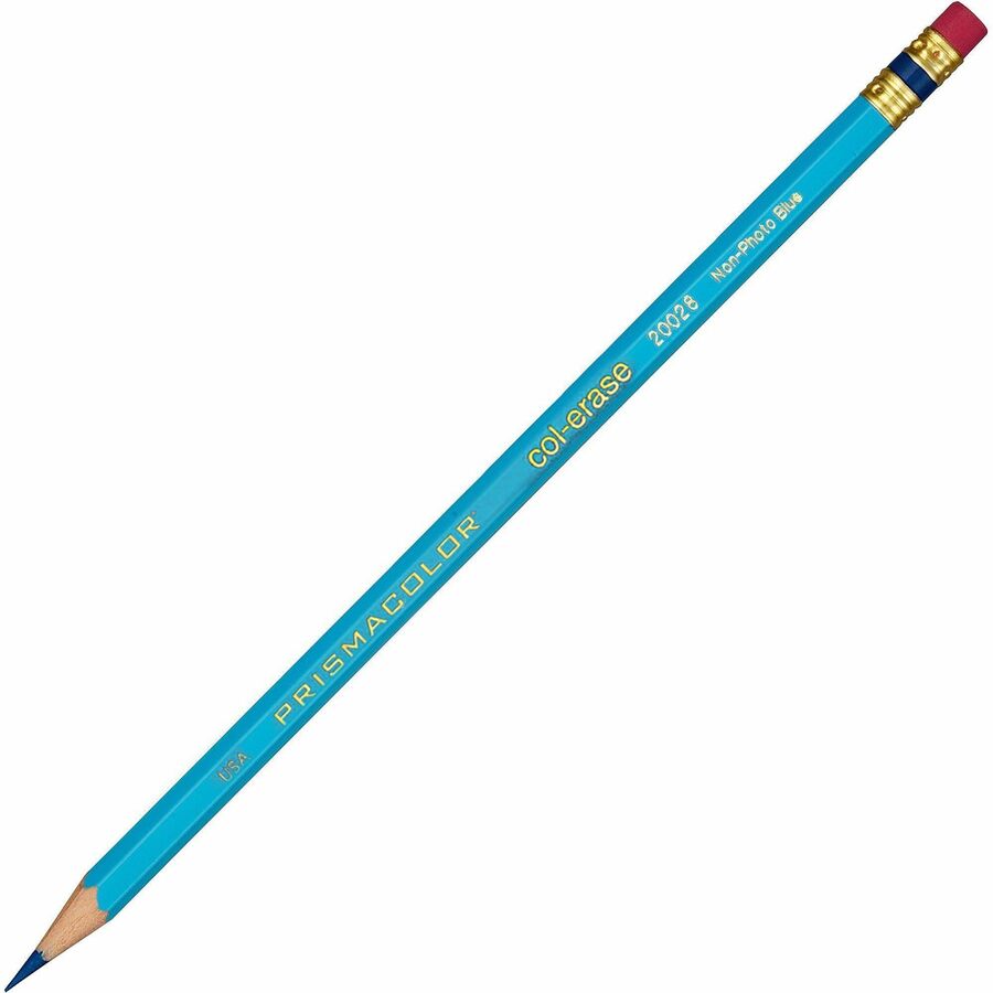 Col-Erase Pencil With Eraser, 0.7 Mm, 2b (#1), Non-Photo Blue Lead, Non-Photo Blue Barrel, Dozen - 2