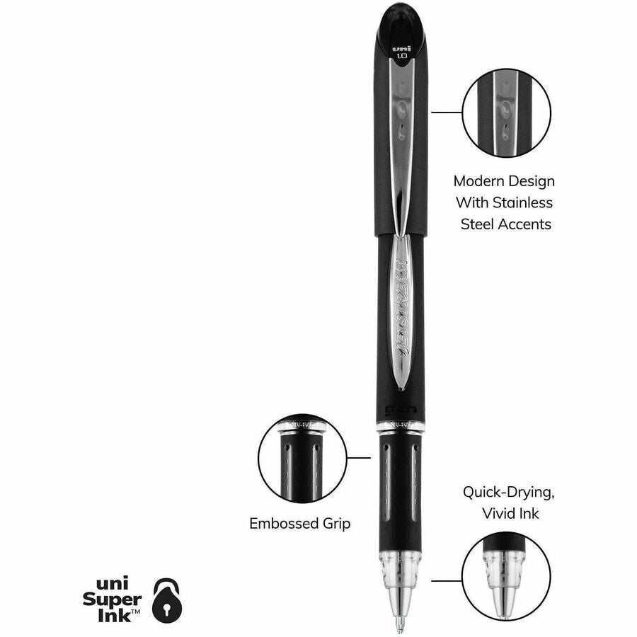 uni-ball - Jetstream Ballpoint Stick Pen, Black Ink, Bold, Sold as 1 EA