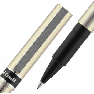 Deluxe Roller Ball Stick Waterproof Pen, Black Ink, Fine, Dozen, Sold as 1 Dozen
