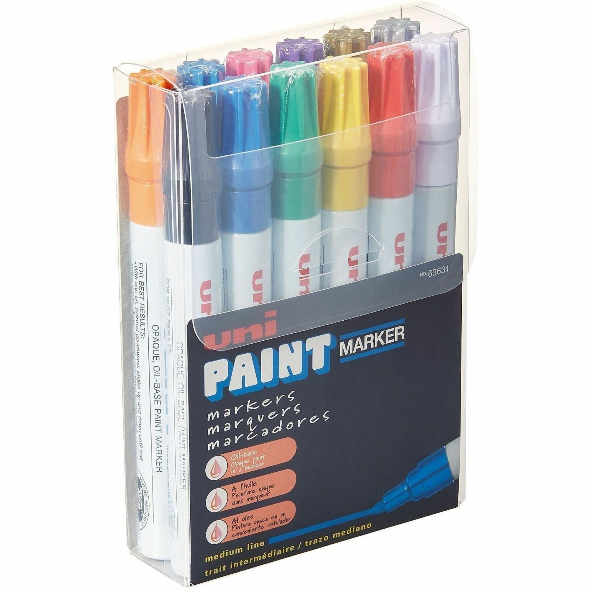 Permanent Marker, Medium Bullet Tip, Assorted Colors, 12/Set