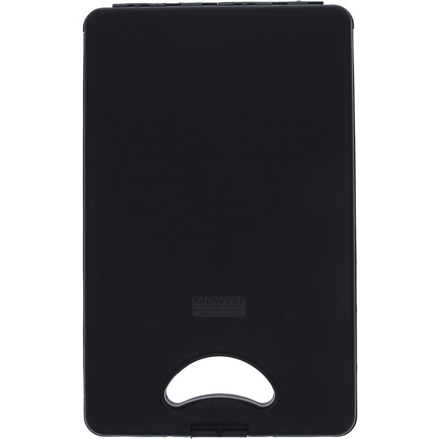 Saunders Deskmate II Portable Desktop - 0.50" Clip Capacity - Storage for Stationary - Bottom Opening - 10" x 16" - Polypropylene - Black - 1 Each