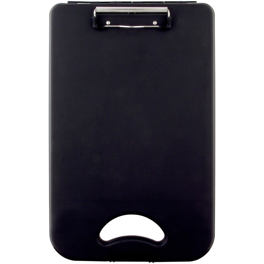 Saunders Deskmate II Portable Desktop - 0.50" Clip Capacity - Storage for Stationary - Bottom Opening - 10" x 16" - Polypropylene - Black - 1 Each