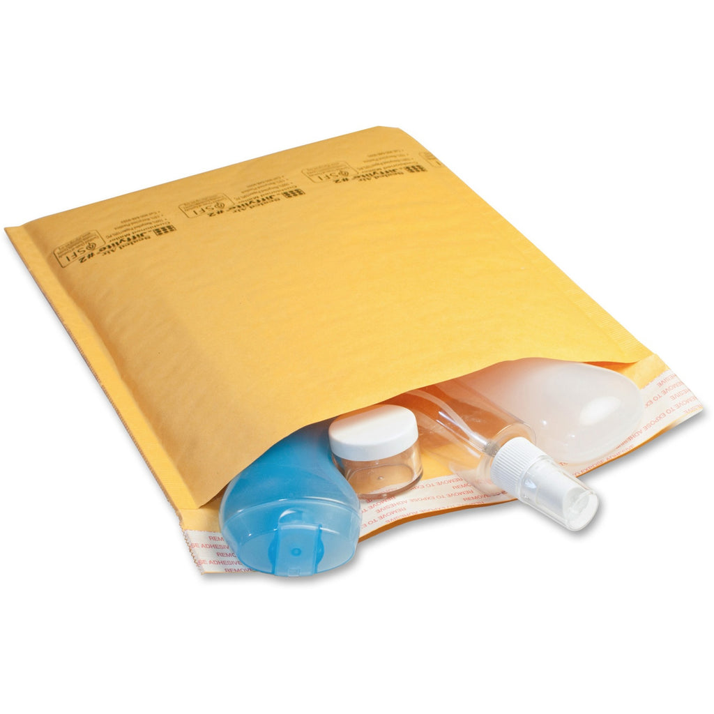 Jiffylite Self-Seal Bubble Mailer, #6, Barrier Bubble Air Cell Cushion, Self-Adhesive Closure, 12.5 x 19, Brown Kraft, 25/CT