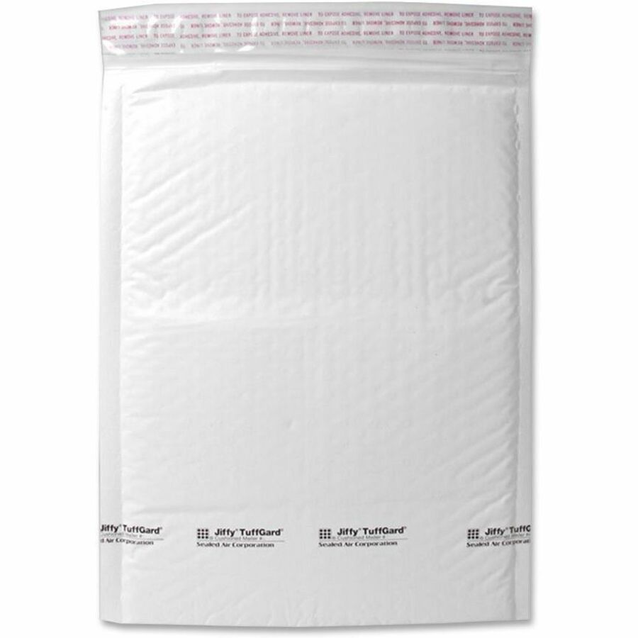 Jiffy TuffGard Self-Seal Cushioned Mailer,#7, Barrier Bubble Air Cell Cushion, Self-Adhesive Closure, 14.25 x 20, White,25/CT