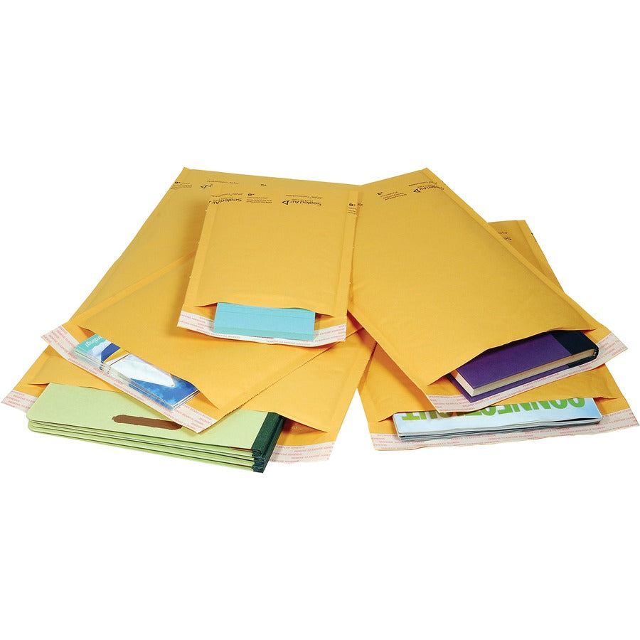Jiffylite Self-Seal Bubble Mailer, #3, Barrier Bubble Air Cell Cushion, Self-Adhesive Closure, 8.5 x 14.5, Brown Kraft,100/CT