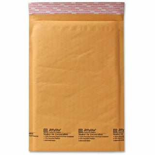 Jiffylite Self-Seal Bubble Mailer, #4, Barrier Bubble Air Cell Cushion, Self-Adhesive Closure, 9.5 x 14.5, Brown Kraft,100/CT