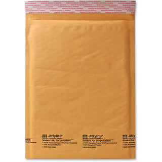Jiffylite Self-Seal Bubble Mailer, #7, Barrier Bubble Air Cell Cushion, Self-Adhesive Closure, 14.25 x 20, Brown Kraft, 50/CT