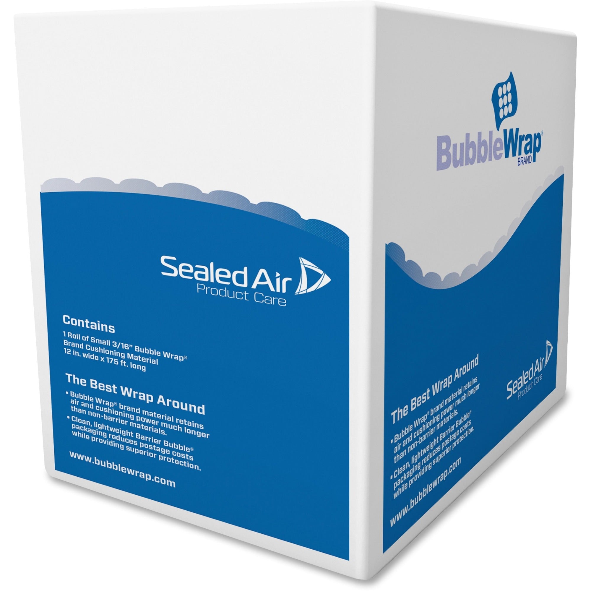Bubble Wrap Cushioning Material in Dispenser Box, 0.19" Thick, 12" x 175 ft
